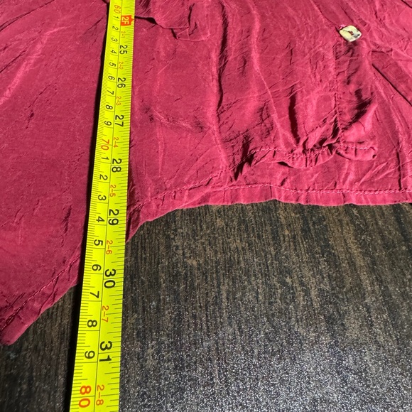 Click Color Me Cotton Red Crinkle Button Tunic Top Shirt S Lagenlook Artsy Cupro - Picture 9 of 9